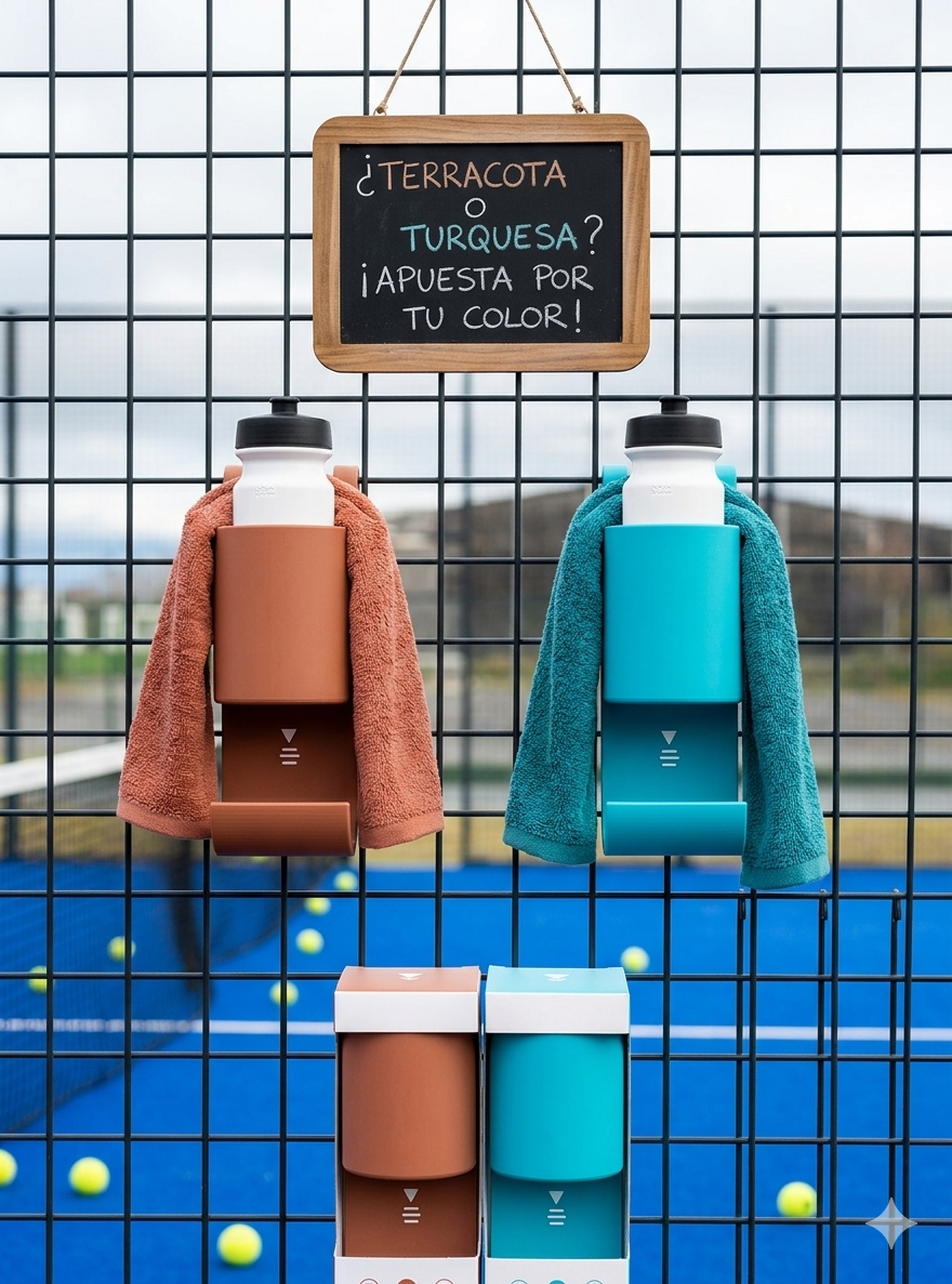 Porta Botella y Toalla Pádel