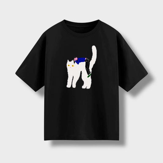 Remera Oversize Gatito